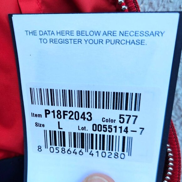 Paul & Shark Men’s Red Quilted Nylon Jacket L Lightweight Zip Front Italy NWT - Picture 6 of 14